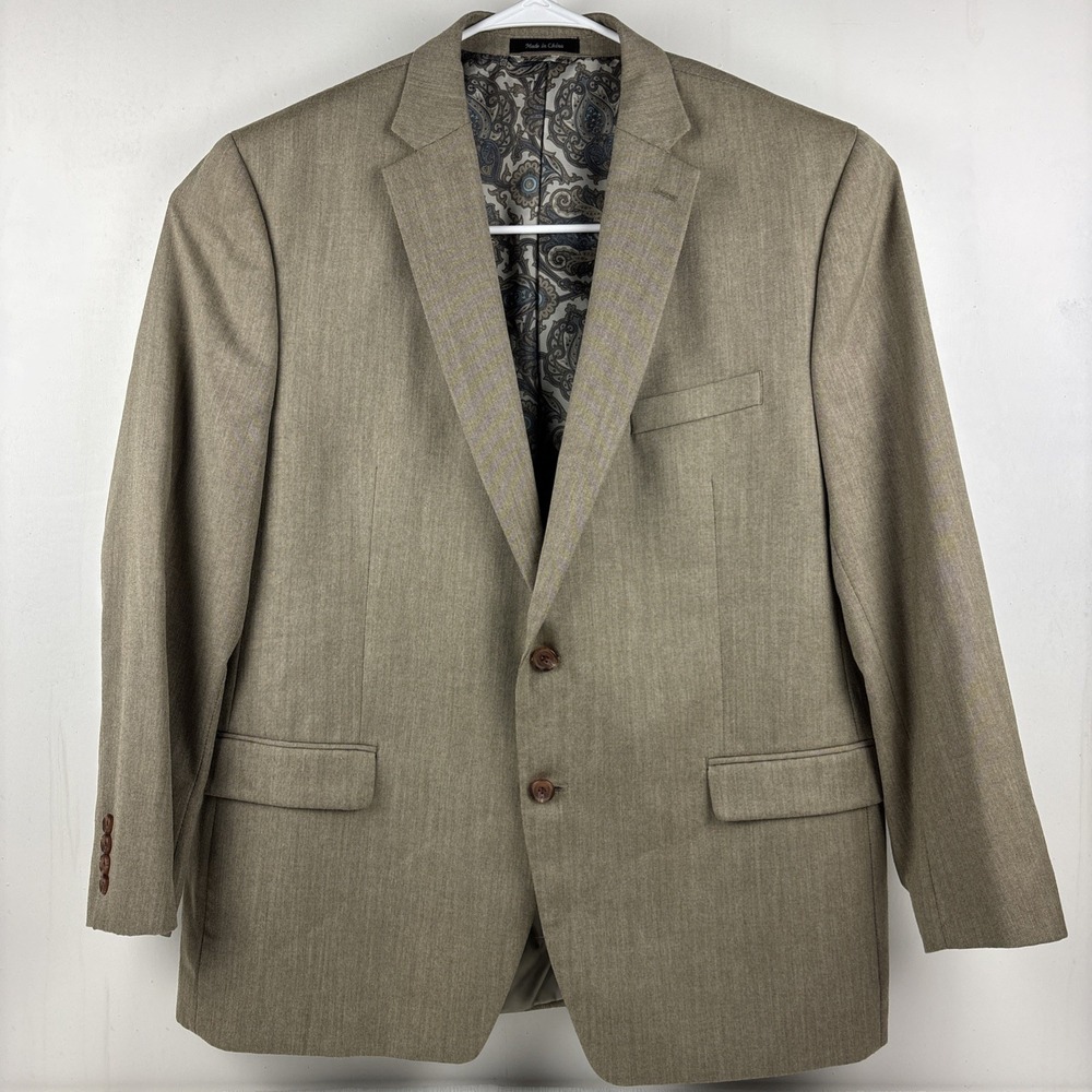 Lauren Ralph Lauren Men's Tan Blazer Suit Jacket Sports Coat Size‎ 48R Paisley